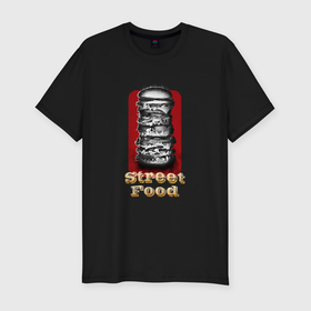 Мужская футболка хлопок Slim с принтом Уличная еда в Петрозаводске, 92% хлопок, 8% лайкра | приталенный силуэт, круглый вырез ворота, длина до линии бедра, короткий рукав | Тематика изображения на принте: 