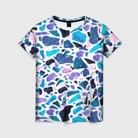 Женская футболка 3D с принтом Небесная мозаика в Курске, 100% полиэфир ( синтетическое хлопкоподобное полотно) | прямой крой, круглый вырез горловины, длина до линии бедер | 