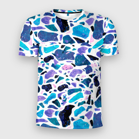 Мужская футболка 3D Slim с принтом Небесная мозаика в Санкт-Петербурге, 100% полиэстер с улучшенными характеристиками | приталенный силуэт, круглая горловина, широкие плечи, сужается к линии бедра | 