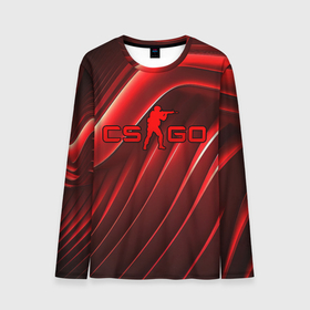 Мужской лонгслив 3D с принтом CS GO red abstract в городе Новоалтайск, 100% полиэстер | длинные рукава, круглый вырез горловины, полуприлегающий силуэт | 