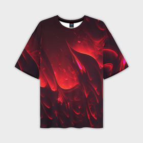 Мужская футболка oversize 3D с принтом Красные огоньки абстракция в Белгороде,  |  | Тематика изображения на принте: 