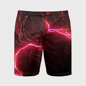 Мужские шорты спортивные с принтом Красные молнии ,  |  | 