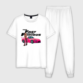 Мужская пижама хлопок с принтом Девон Аоки Honda s2000 в Тюмени, 100% хлопок | брюки и футболка прямого кроя, без карманов, на брюках мягкая резинка на поясе и по низу штанин
 | 
