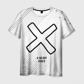 Мужская футболка 3D с принтом A Silent Voice glitch на светлом фоне в Петрозаводске, 100% полиэфир | прямой крой, круглый вырез горловины, длина до линии бедер | 