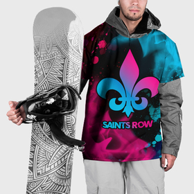 Накидка на куртку 3D с принтом Saints Row   neon gradient в Белгороде, 100% полиэстер |  | 