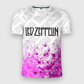 Мужская футболка 3D Slim с принтом Led Zeppelin rock legends: символ сверху в Белгороде, 100% полиэстер с улучшенными характеристиками | приталенный силуэт, круглая горловина, широкие плечи, сужается к линии бедра | 