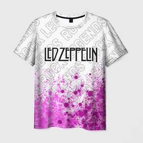 Мужская футболка 3D с принтом Led Zeppelin rock legends: символ сверху в Петрозаводске, 100% полиэфир | прямой крой, круглый вырез горловины, длина до линии бедер | 
