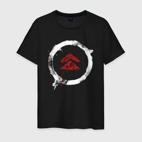 Мужская футболка хлопок с принтом Ghost of Tsushima logo в Екатеринбурге, 100% хлопок | прямой крой, круглый вырез горловины, длина до линии бедер, слегка спущенное плечо. | 