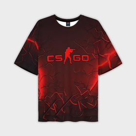 Мужская футболка oversize 3D с принтом CSGO logo dark red в Тюмени,  |  | 