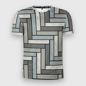 Мужская футболка 3D Slim с принтом Паркетик в Белгороде, 100% полиэстер с улучшенными характеристиками | приталенный силуэт, круглая горловина, широкие плечи, сужается к линии бедра | Тематика изображения на принте: 