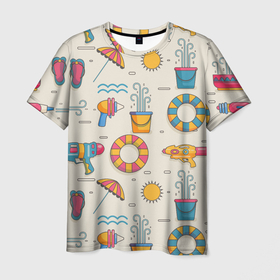 Мужская футболка 3D с принтом Vibe summer в Кировске, 100% полиэфир | прямой крой, круглый вырез горловины, длина до линии бедер | 