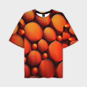 Мужская футболка oversize 3D с принтом Оранжевы е круглые плиты в Петрозаводске,  |  | Тематика изображения на принте: 