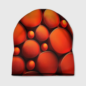 Шапка 3D с принтом Оранжевы е круглые плиты в Курске, 100% полиэстер | универсальный размер, печать по всей поверхности изделия | 