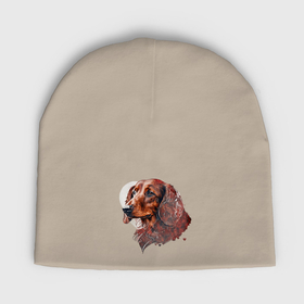 Мужская шапка демисезонная с принтом Такса арт портрет в Тюмени,  |  | Тематика изображения на принте: 