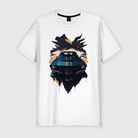 Мужская футболка хлопок Slim мощная машина: в Ухте, 92% хлопок, 8% лайкра | приталенный силуэт, круглый вырез ворота, длина до линии бедра, короткий рукав |