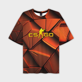 Мужская футболка oversize 3D с принтом CSGO orange  logo в Курске,  |  | 
