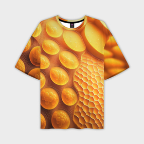 Мужская футболка oversize 3D с принтом Оранжевые круглые плиты в Петрозаводске,  |  | Тематика изображения на принте: 