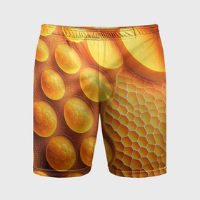 Мужские шорты спортивные с принтом Оранжевые круглые плиты в Петрозаводске,  |  | Тематика изображения на принте: 