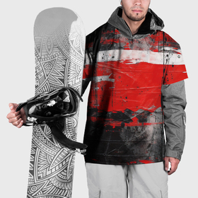 Накидка на куртку 3D с принтом Красная белая черная краска в Тюмени, 100% полиэстер |  | Тематика изображения на принте: 