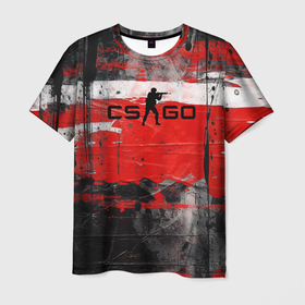 Мужская футболка 3D с принтом CS GO краска в Кировске, 100% полиэфир | прямой крой, круглый вырез горловины, длина до линии бедер | 