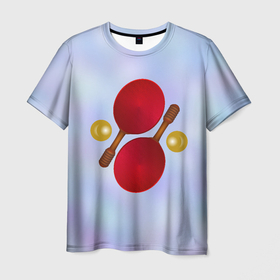 Мужская футболка 3D с принтом Теннисный дизайн в Санкт-Петербурге, 100% полиэфир | прямой крой, круглый вырез горловины, длина до линии бедер | 