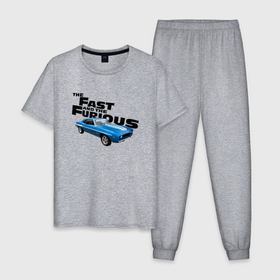 Мужская пижама хлопок с принтом Chevrolet Camaro SS в Курске, 100% хлопок | брюки и футболка прямого кроя, без карманов, на брюках мягкая резинка на поясе и по низу штанин
 | 
