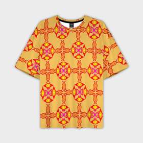Мужская футболка oversize 3D с принтом Желто оранжевый мотив в Тюмени,  |  | Тематика изображения на принте: 