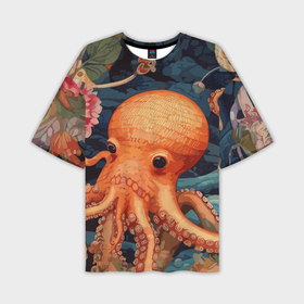 Мужская футболка oversize 3D с принтом Осьминог и подводный мир в Курске,  |  | 