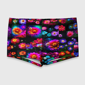 Мужские купальные плавки 3D с принтом много цветов в Кировске, Полиэстер 85%, Спандекс 15% |  | 