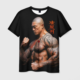 Мужская футболка 3D с принтом Irezumi tattoo yakuza в Кировске, 100% полиэфир | прямой крой, круглый вырез горловины, длина до линии бедер | Тематика изображения на принте: 