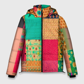 Мужская зимняя куртка 3D с принтом кусочки материи в Тюмени, верх — 100% полиэстер; подкладка — 100% полиэстер; утеплитель — 100% полиэстер | длина ниже бедра, свободный силуэт Оверсайз. Есть воротник-стойка, отстегивающийся капюшон и ветрозащитная планка. 

Боковые карманы с листочкой на кнопках и внутренний карман на молнии. | 