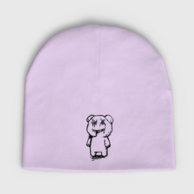 Мужская шапка демисезонная с принтом Smile bear   minimalism ,  |  | Тематика изображения на принте: 