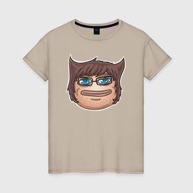 Женская футболка хлопок с принтом Лягушонок Пепе задрот в Тюмени, 100% хлопок | прямой крой, круглый вырез горловины, длина до линии бедер, слегка спущенное плечо | 