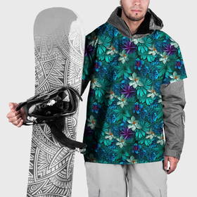 Накидка на куртку 3D с принтом Синие  объемные цветы в Белгороде, 100% полиэстер |  | Тематика изображения на принте: 