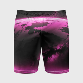 Мужские шорты спортивные с принтом Сай фай пейзаж в черно розовых тонах в Кировске,  |  | 