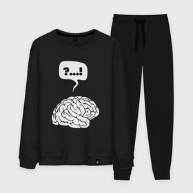 Мужской костюм хлопок с принтом Штурм мозга в Ухте, 100% хлопок | на свитшоте круглая горловина, мягкая резинка по низу. Брюки заужены к низу, на них два вида карманов: два “обычных” по бокам и два объемных, с клапанами, расположенные ниже линии бедра. Брюки с мягкой трикотажной резинкой на поясе и по низу штанин. В поясе для дополнительного комфорта — широкие завязки | Тематика изображения на принте: 