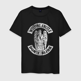 Мужская футболка хлопок с принтом Плачущие ангелы в Курске, 100% хлопок | прямой крой, круглый вырез горловины, длина до линии бедер, слегка спущенное плечо. | 