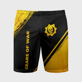 Мужские шорты спортивные с принтом Gears of War   gold gradient: надпись, символ в Белгороде,  |  | 