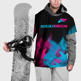 Накидка на куртку 3D с принтом Forza Horizon   neon gradient: символ сверху в Новосибирске, 100% полиэстер |  | 