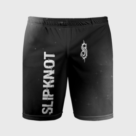 Мужские шорты спортивные с принтом Slipknot glitch на темном фоне: надпись, символ в Екатеринбурге,  |  | Тематика изображения на принте: 