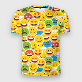 Мужская футболка 3D Slim с принтом Интернет эмоции в Курске, 100% полиэстер с улучшенными характеристиками | приталенный силуэт, круглая горловина, широкие плечи, сужается к линии бедра | Тематика изображения на принте: 