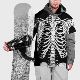Накидка на куртку 3D с принтом Skeleton ribs в Петрозаводске, 100% полиэстер |  | 