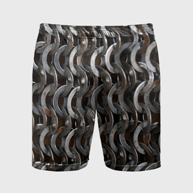 Мужские шорты спортивные с принтом Кольчуга с большими кольцами ,  |  | Тематика изображения на принте: 