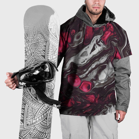 Накидка на куртку 3D с принтом Рубиновые разводы в Петрозаводске, 100% полиэстер |  | Тематика изображения на принте: 