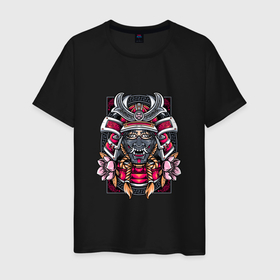 Мужская футболка хлопок с принтом Воинственная девушка самурай в Курске, 100% хлопок | прямой крой, круглый вырез горловины, длина до линии бедер, слегка спущенное плечо. | 