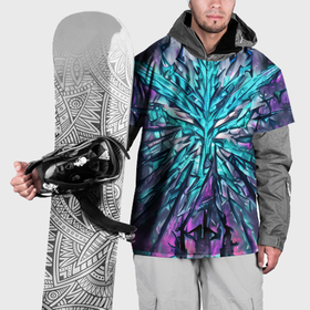 Накидка на куртку 3D с принтом Адский разлом голубой в Белгороде, 100% полиэстер |  | Тематика изображения на принте: 