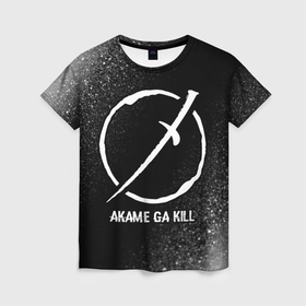 Женская футболка 3D с принтом Akame ga Kill glitch на темном фоне в Екатеринбурге, 100% полиэфир ( синтетическое хлопкоподобное полотно) | прямой крой, круглый вырез горловины, длина до линии бедер | 