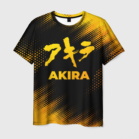 Мужская футболка 3D с принтом Akira   gold gradient в Петрозаводске, 100% полиэфир | прямой крой, круглый вырез горловины, длина до линии бедер | Тематика изображения на принте: 
