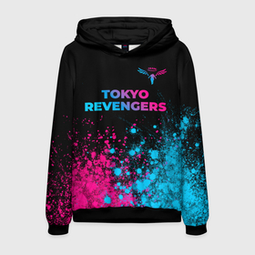 Мужская толстовка 3D с принтом Tokyo Revengers   neon gradient: символ сверху , 100% полиэстер | двухслойный капюшон со шнурком для регулировки, мягкие манжеты на рукавах и по низу толстовки, спереди карман-кенгуру с мягким внутренним слоем. | 