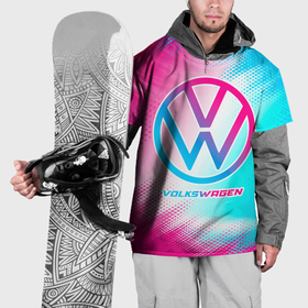 Накидка на куртку 3D с принтом Volkswagen neon gradient style в Петрозаводске, 100% полиэстер |  | Тематика изображения на принте: 